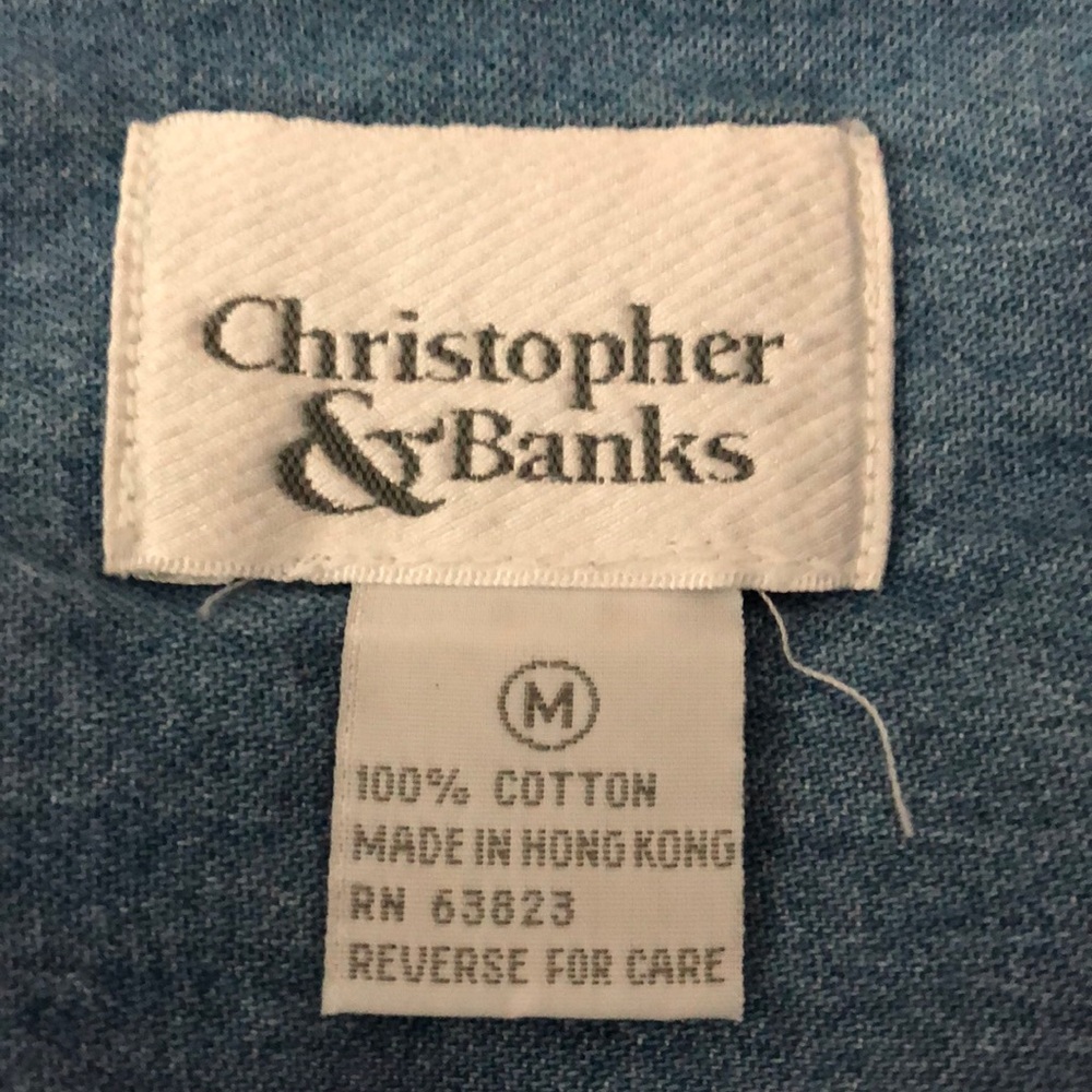 Christopher & Banks Green Bay denim shirt size med - Picture 7 of 7